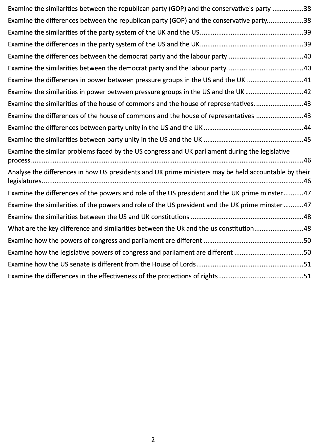 politics paper 3 (US)