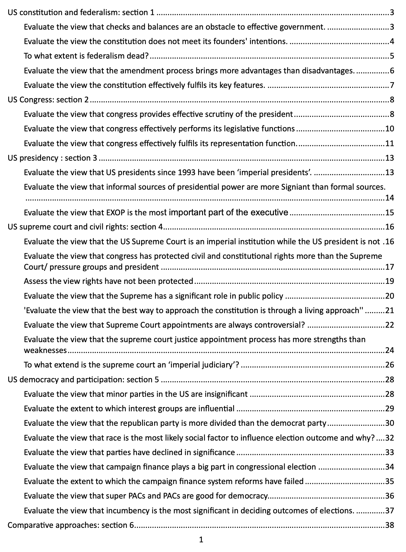 politics paper 3 (US)