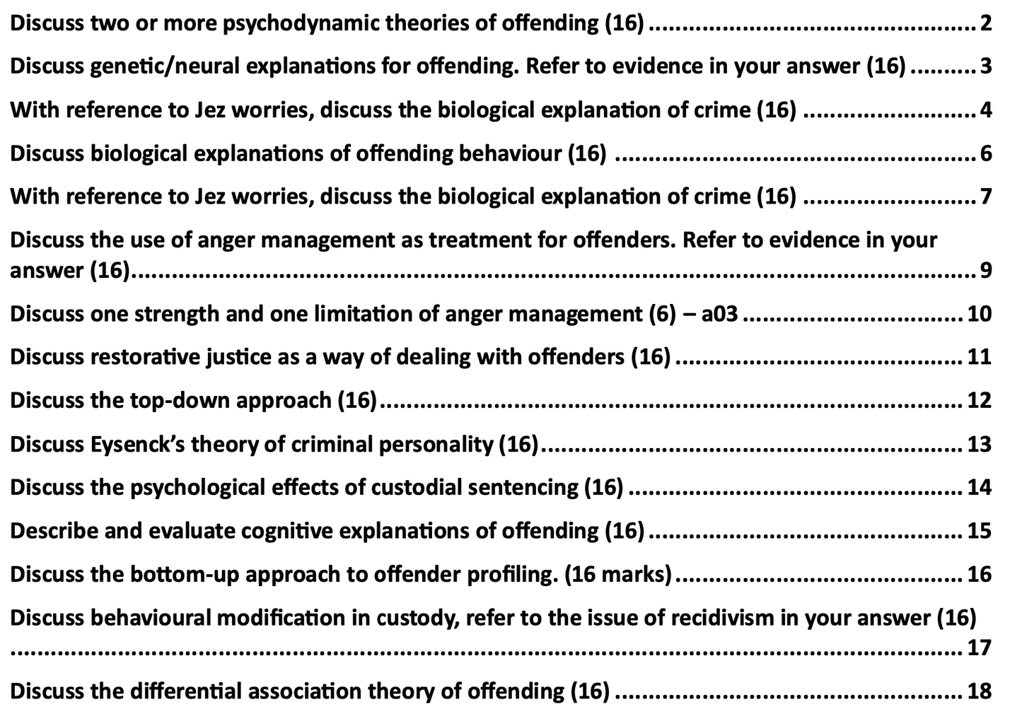 AQA forensic psychology