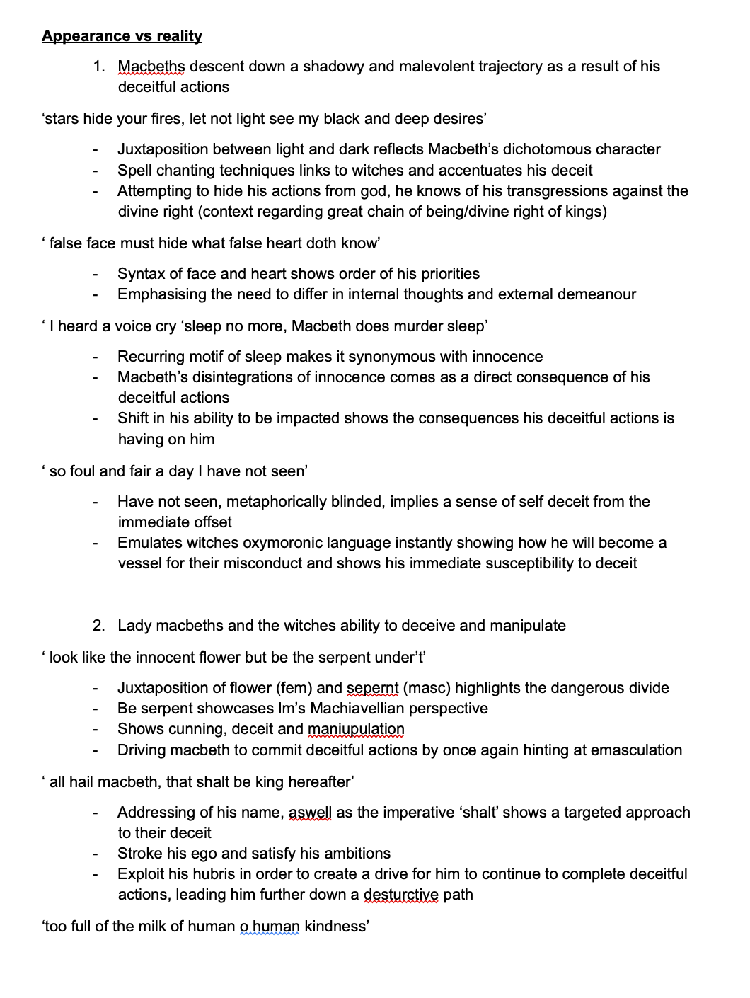 Macbeth revision material