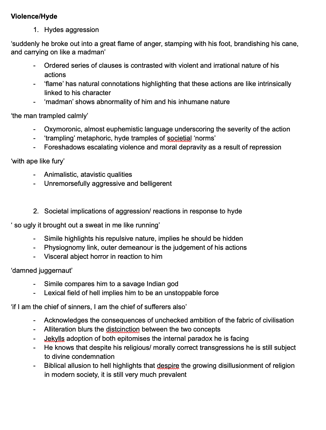 Jekyll & Hyde revision material