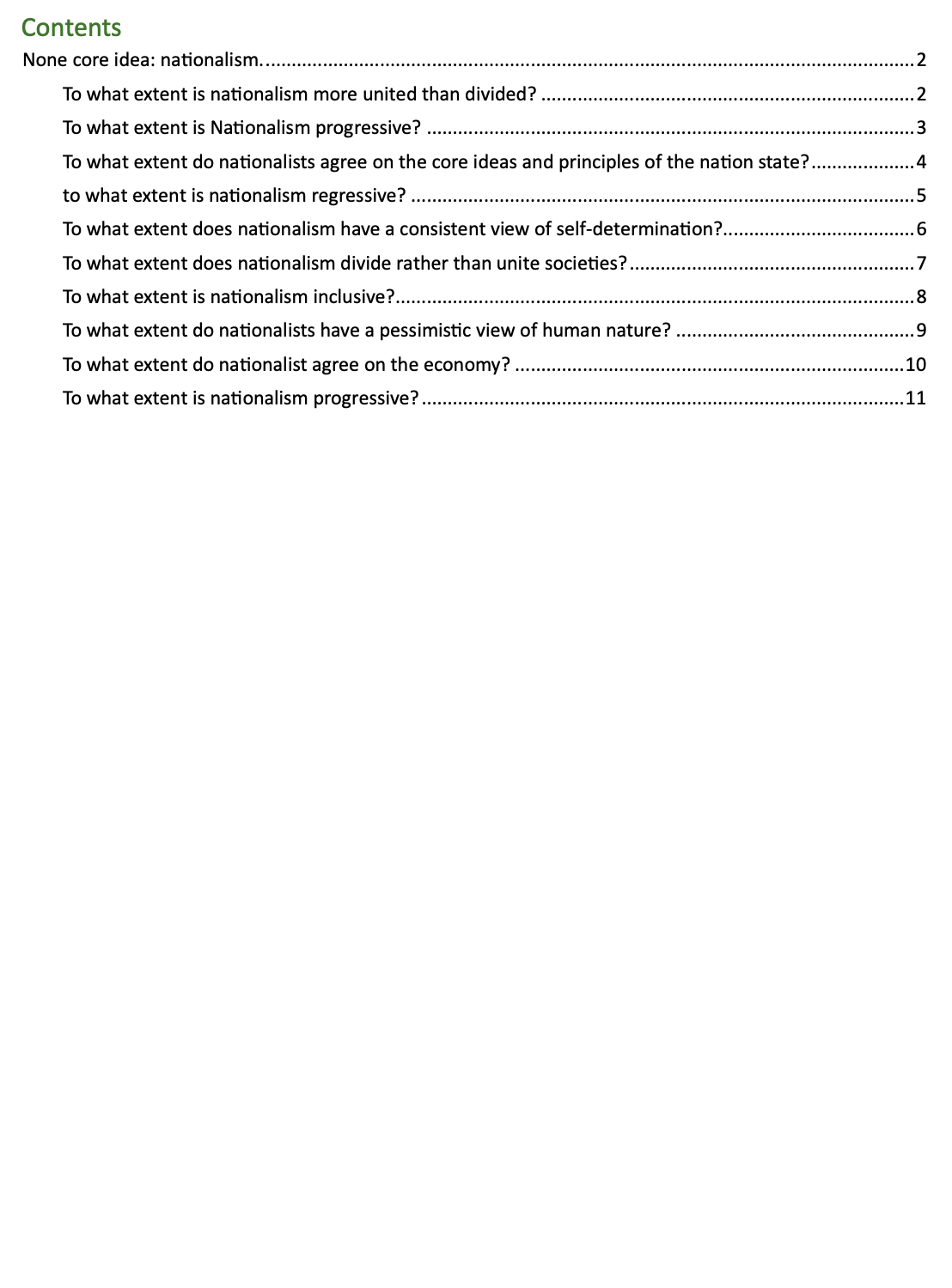 nationalism essay plans